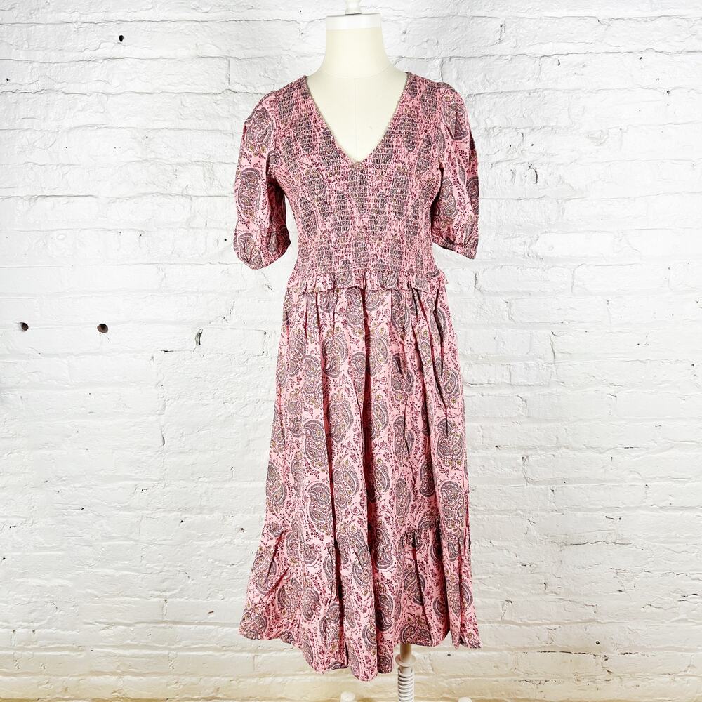 Universal Thread pink floral boho smocked midi dress Size Small - Picture 2 of 6